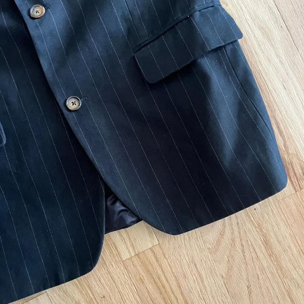 Banana Republic Cotton black pin striped  Blazer Jacket sports coat business 38S